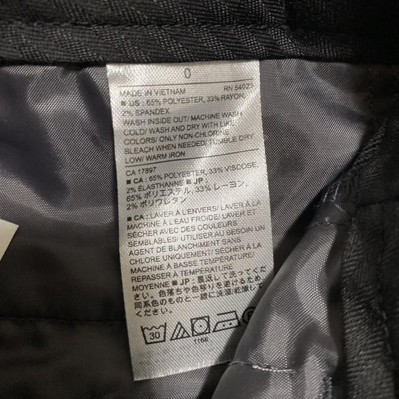 Banana Republic Blue Logan 0 Mid Rise Straight Fit Trouser Pant New Plaid Black - Picture 10 of 14